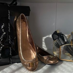 RALPH LAUREN VINTAGE ASHBY BALLET FLATS || GOLD💛